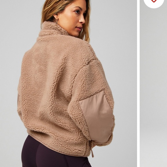 Fabletics Cozy Brown Teddy Jacket XL - Picture 2 of 2